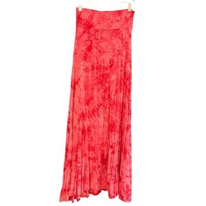 Pink Tie-Dye Maxi Skirt